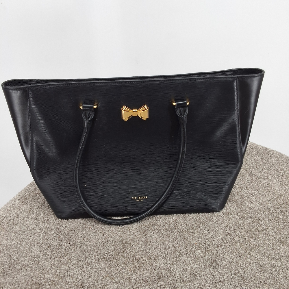 Ted Baker Black Tote with Gold Bow
